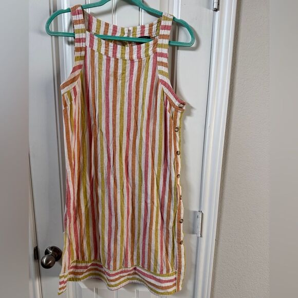 For Cynthia Multicolor Striped linen Dress - Picture 1 of 3
